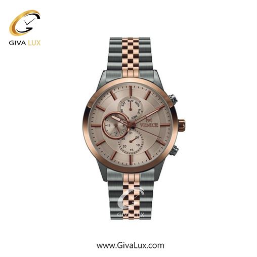 ساعت مچی اورجینال زنانه ونیز سه موتوره فول تایم نقره ای-رزگلد | رزگلد-نقره ای| رزگلد| کد رفرنس V801236101