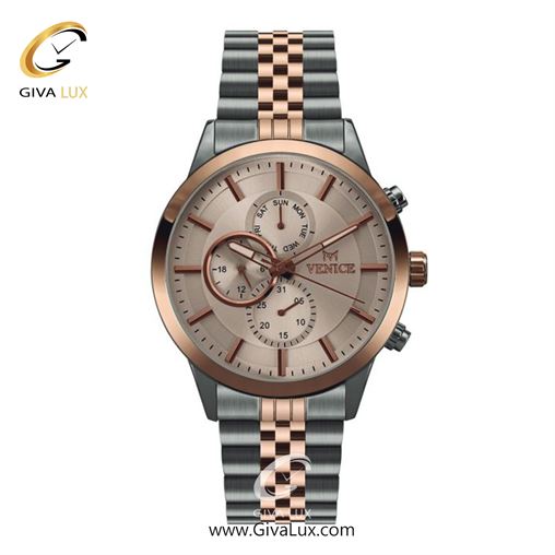 ساعت مچی اورجینال مردانه ونیز سه موتوره فول تایم نقره ای-رزگلد | رزگلد-نقره ای| رزگلد| کد رفرنس V801236102