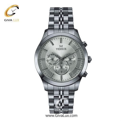ساعت مچی اورجینال مردانه ونیز سه موتوره فول تایم نقره ای | نقره ای| نقره ای| کد رفرنس V801261102