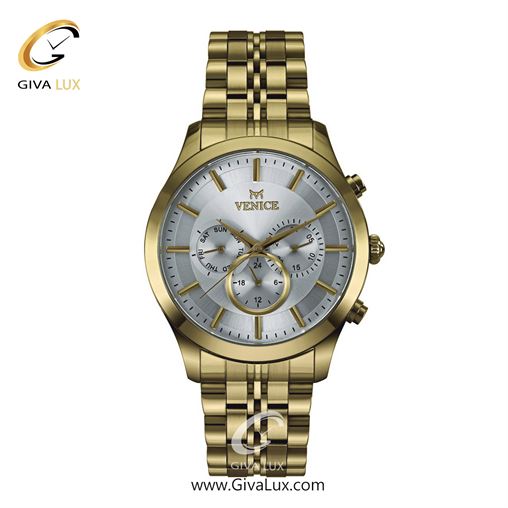 ساعت مچی اورجینال مردانه ونیز سه موتوره فول تایم طلایی | طلایی| نقره ای| کد رفرنس V801262102