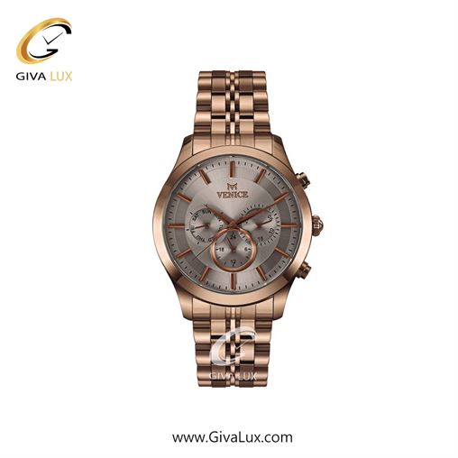 ساعت مچی اورجینال زنانه ونیز سه موتوره فول تایم رزگلد | رزگلد| رزگلد| کد رفرنس V801263001