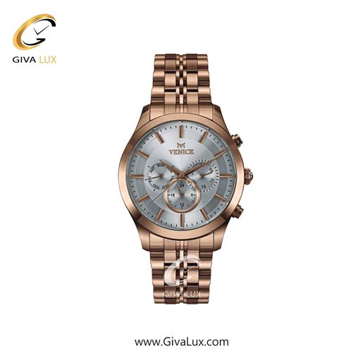 ساعت مچی اورجینال زنانه ونیز سه موتوره فول تایم رزگلد | رزگلد| نقره ای| کد رفرنس V801263101