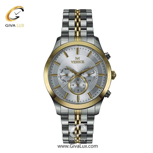 ساعت مچی اورجینال مردانه ونیز سه موتوره فول تایم نقره ای-طلایی | طلایی-نقره ای| نقره ای| کد رفرنس V801265202
