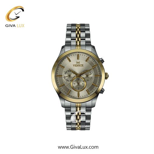 ساعت مچی اورجینال زنانه ونیز سه موتوره فول تایم نقره ای-طلایی | نقره ای-طلایی| خاکی| کد رفرنس V801265401