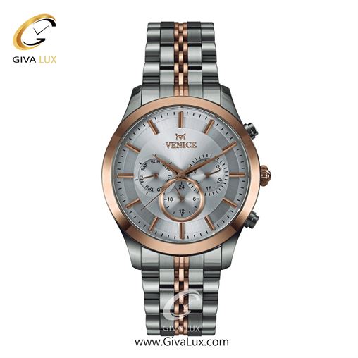 ساعت مچی اورجینال مردانه ونیز سه موتوره فول تایم رزگلد-نقره ای | نقره ای-رزگلد| نقره ای| کد رفرنس V801266002