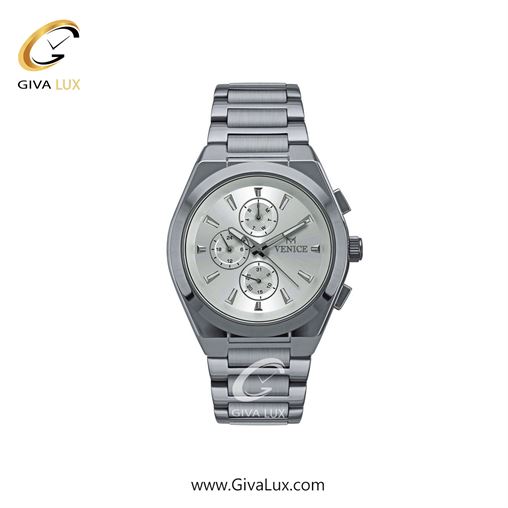 ساعت مچی اورجینال زنانه ونیز سه موتوره فول تایم نقره ای | نقره ای| نقره ای| کد رفرنس V801271101