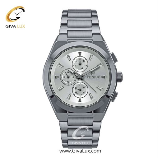ساعت مچی اورجینال مردانه ونیز سه موتوره فول تایم نقره ای | نقره ای| نقره ای| کد رفرنس V801271102