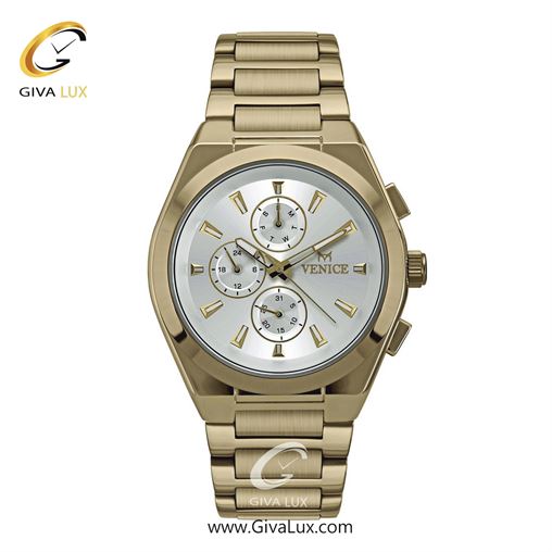 ساعت مچی اورجینال مردانه ونیز سه موتوره فول تایم طلایی | طلایی| نقره ای| کد رفرنس V801272102