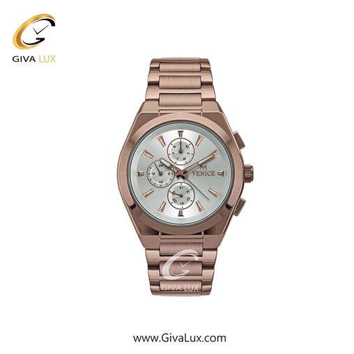 ساعت مچی اورجینال زنانه ونیز سه موتوره فول تایم رزگلد | رزگلد| نقره ای| کد رفرنس V801273101