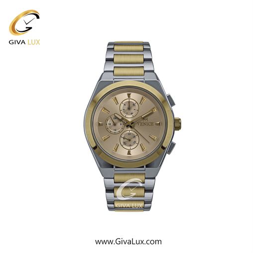 ساعت مچی اورجینال زنانه ونیز سه موتوره فول تایم نقره ای-طلایی | نقره ای-طلایی| شامپاینی| کد رفرنس V801275401