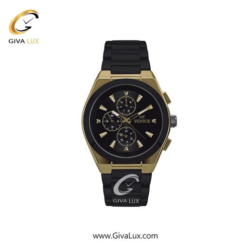 ساعت مچی اورجینال زنانه ونیز سه موتوره فول تایم مشکی-طلایی | مشکی| مشکی| کد رفرنس V801277001