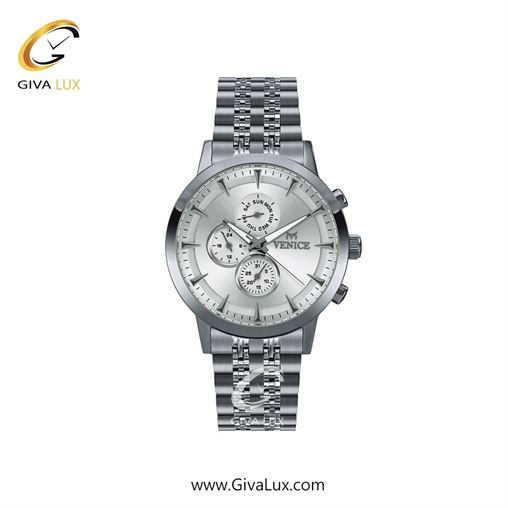 ساعت مچی اورجینال زنانه ونیز سه موتوره فول تایم نقره ای | نقره ای| نقره ای| کد رفرنس V801281101