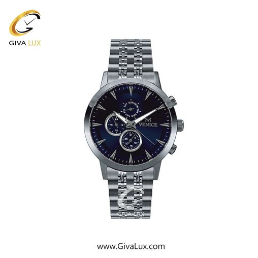 ساعت مچی اورجینال زنانه ونیز سه موتوره فول تایم نقره ای | نقره ای| سرمه ای| کد رفرنس V801281401