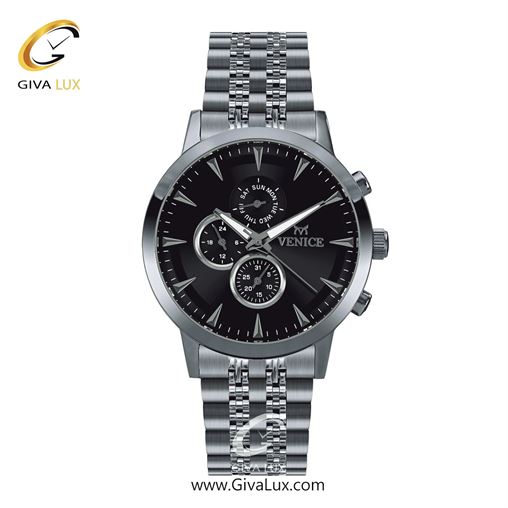 ساعت مچی اورجینال مردانه ونیز سه موتوره فول تایم نقره ای | نقره ای| مشکی| کد رفرنس V801281502