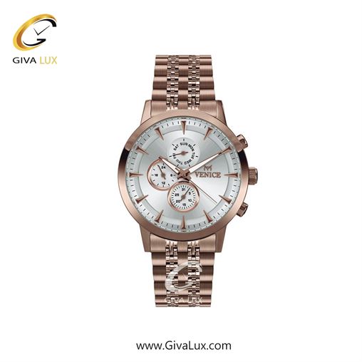 ساعت مچی اورجینال زنانه ونیز سه موتوره فول تایم رزگلد | رزگلد| نقره ای| کد رفرنس V801283101