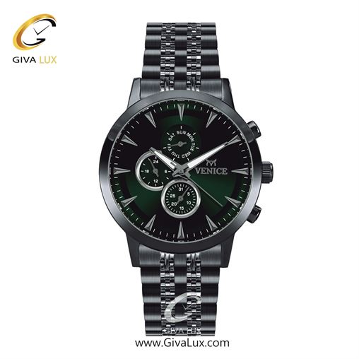 ساعت مچی اورجینال مردانه ونیز سه موتوره فول تایم تیتانیوم | تیتانیوم| سبز یشمی تیره| کد رفرنس V801284902