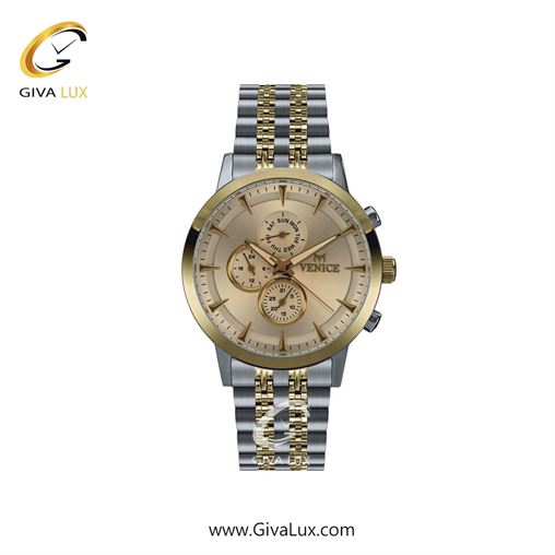ساعت مچی اورجینال زنانه ونیز سه موتوره فول تایم نقره ای-طلایی | نقره ای-طلایی| شامپاینی| کد رفرنس V801285401