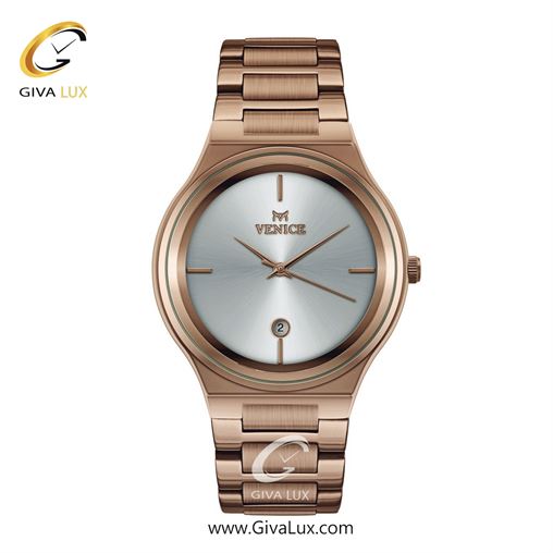 ساعت مچی اورجینال مردانه ونیز رزگلد | رزگلد| نقره ای| کد رفرنس V801313102