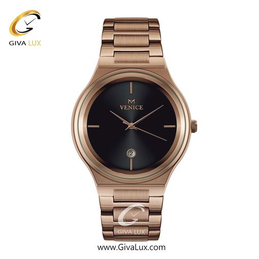 ساعت مچی اورجینال مردانه ونیز رزگلد | رزگلد| مشکی| کد رفرنس V801313402