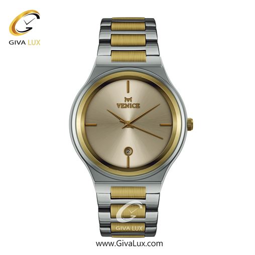 ساعت مچی اورجینال مردانه ونیز طلایی-نقره ای | طلایی-نقره ای| شامپاینی| کد رفرنس V801315402