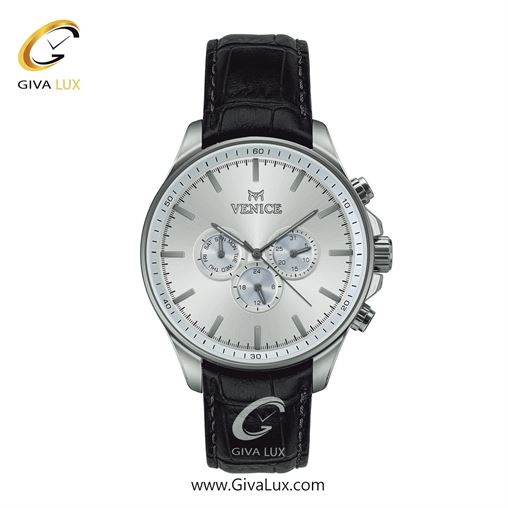 ساعت مچی اورجینال مردانه ونیز سه موتوره فول تایم نقره ای | مشکی| نقره ای| کد رفرنس V801391102