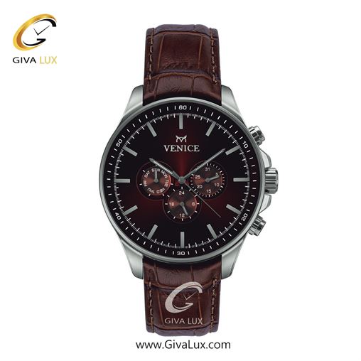 ساعت مچی اورجینال مردانه ونیز سه موتوره فول تایم نقره ای | قهوه ای| زرشکی| کد رفرنس V801391712