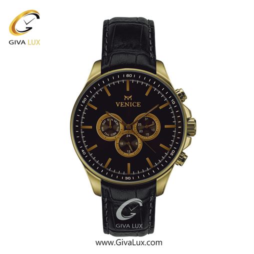 ساعت مچی اورجینال مردانه ونیز سه موتوره فول تایم طلایی | مشکی| مشکی| کد رفرنس V801392502