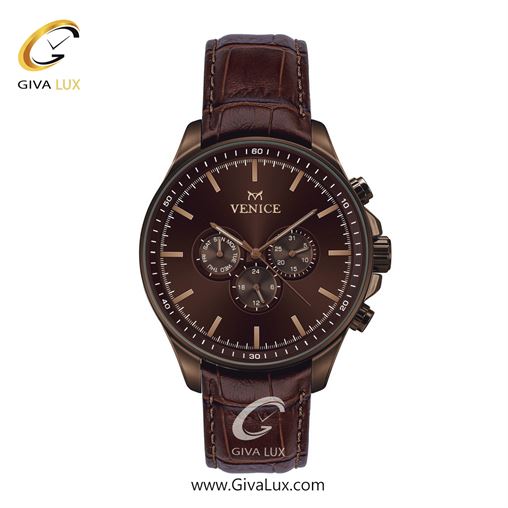 ساعت مچی اورجینال مردانه ونیز سه موتوره فول تایم کافی | قهوه ای| کافی| کد رفرنس V801393902