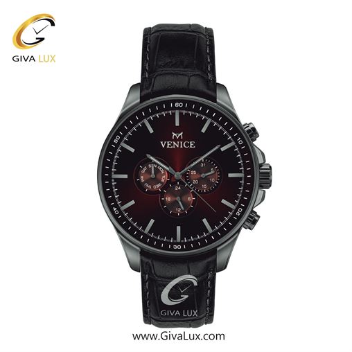 ساعت مچی اورجینال مردانه ونیز سه موتوره فول تایم تیتانیوم | مشکی| زرشکی| کد رفرنس V801394702