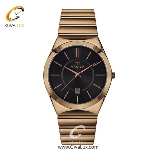 ساعت مچی اورجینال مردانه ونیز رزگلد | رزگلد| مشکی| کد رفرنس V801403402