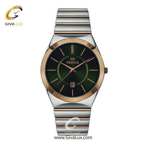 ساعت مچی اورجینال مردانه ونیز رزگلد-نقره ای | رزگلد-نقره ای| سبز یشمی تیره| کد رفرنس V801406502