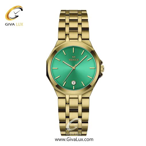 ساعت مچی اورجینال زنانه ونیز طلایی | طلایی| سبز| کد رفرنس V801452811