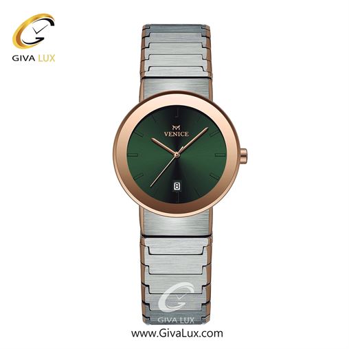 ساعت مچی اورجینال زنانه ونیز رزگلد | نقره ای| سبز| کد رفرنس V801466501