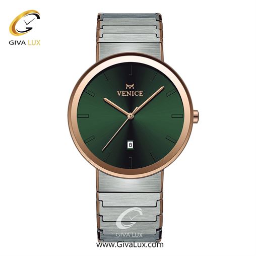 ساعت مچی اورجینال مردانه ونیز رزگلد | نقره ای| سبز یشمی تیره| کد رفرنس V801466502