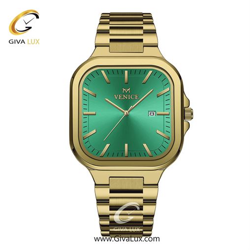 ساعت مچی اورجینال مردانه ونیز طلایی | طلایی| سبز| کد رفرنس V801472812