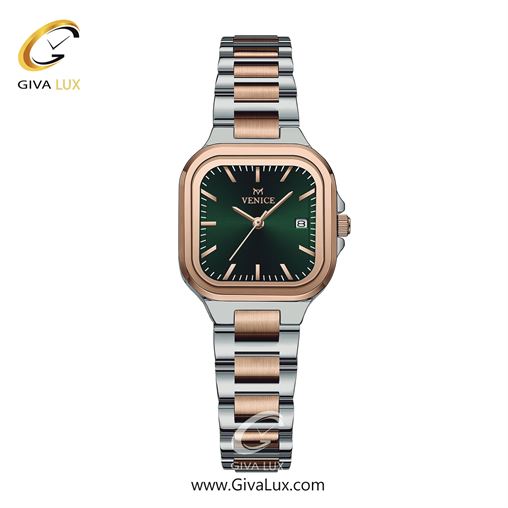 ساعت مچی اورجینال زنانه ونیز نقره ای-رزگلد | رزگلد-نقره ای| سبز یشمی تیره| کد رفرنس V801476501