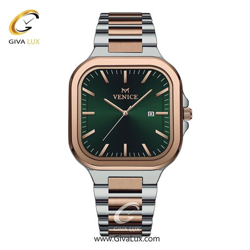 ساعت مچی اورجینال مردانه ونیز رزگلد-نقره ای | رزگلد-نقره ای| سبز یشمی تیره| کد رفرنس V801476502