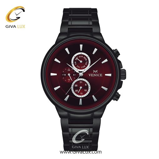 ساعت مچی اورجینال مردانه ونیز سه موتوره فول تایم مشکی | مشکی| زرشکی| کد رفرنس V801544302