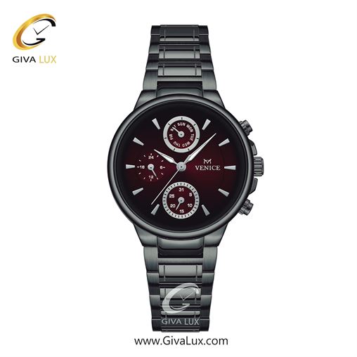 ساعت مچی اورجینال زنانه ونیز سه موتوره فول تایم تیتانیوم | تیتانیوم| زرشکی| کد رفرنس V801544701