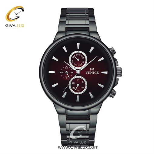 ساعت مچی اورجینال مردانه ونیز سه موتوره فول تایم تیتانیوم | تیتانیوم| زرشکی| کد رفرنس V801544702