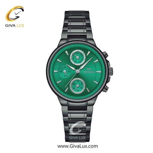 ساعت مچی اورجینال زنانه ونیز سه موتوره فول تایم تیتانیوم | تیتانیوم| سبزآبی| کد رفرنس V801544811