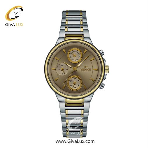 ساعت مچی اورجینال زنانه ونیز سه موتوره فول تایم نقره ای-طلایی | طلایی-نقره ای| خاکی| کد رفرنس V801545401