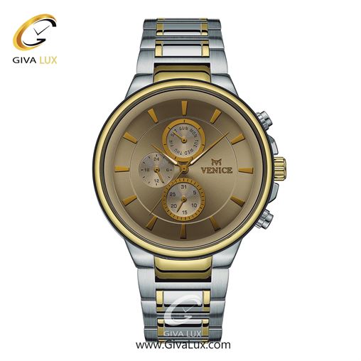 ساعت مچی اورجینال مردانه ونیز سه موتوره فول تایم نقره ای-طلایی | طلایی-نقره ای| خاکی| کد رفرنس V801545402