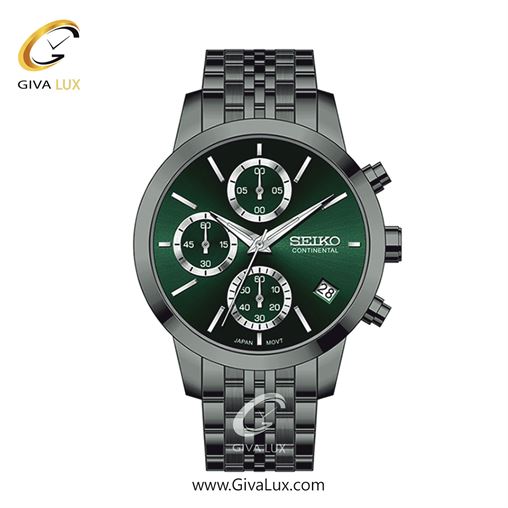 ساعت مچی اورجینال زنانه سیکو (کانتیننتال) | Seiko (Continental)  سه موتوره کرنوگراف تیتانیوم | تیتانیوم(زغالی)| سبز یشمی تیره| کد رفرنس 0412