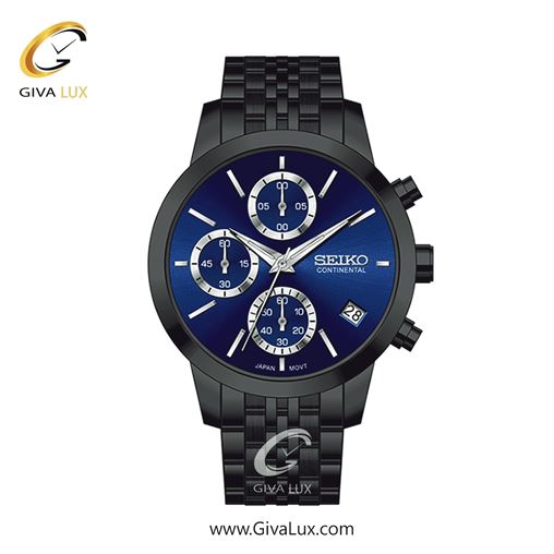 ساعت مچی اورجینال زنانه سیکو (کانتیننتال) | Seiko (Continental)  سه موتوره کرنوگراف مشکی | مشکی| سرمه ای| کد رفرنس 0412