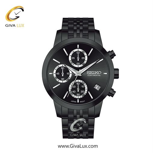 ساعت مچی اورجینال زنانه سیکو (کانتیننتال) | Seiko (Continental)  سه موتوره کرنوگراف مشکی | مشکی| مشکی| کد رفرنس 0412