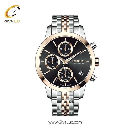 ساعت مچی اورجینال زنانه سیکو (کانتیننتال) | Seiko (Continental)  سه موتوره کرنوگراف رزگلد-نقره ای | رزگلد-نقره ای| مشکی| کد رفرنس 0412