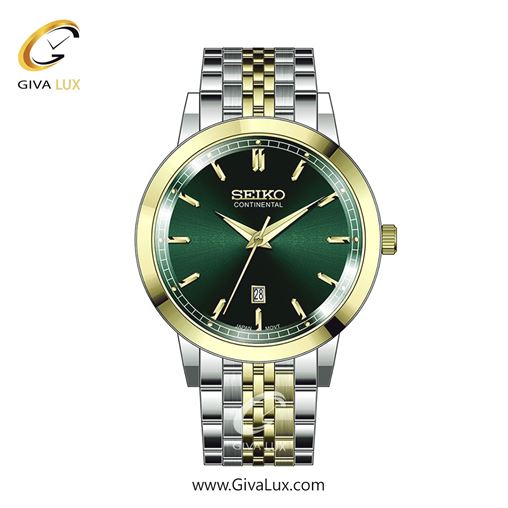 ساعت مچی اورجینال مردانه سیکو (کانتیننتال) | Seiko (Continental)  طلایی-نقره ای | طلایی-نقره ای| سبز یشمی تیره| کد رفرنس 0405