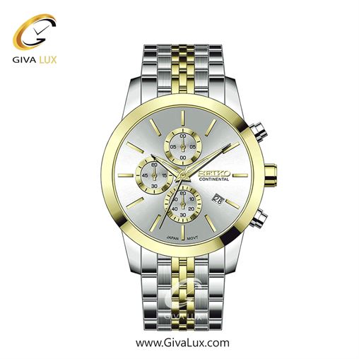 ساعت مچی اورجینال مردانه سیکو (کانتیننتال) | Seiko (Continental)  سه موتوره کرنوگراف نقره ای-طلایی | طلایی-نقره ای| نقره ای| کد رفرنس 0412