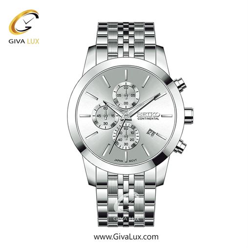 ساعت مچی اورجینال مردانه سیکو (کانتیننتال) | Seiko (Continental)  سه موتوره کرنوگراف نقره ای | نقره ای| نقره ای| کد رفرنس 0412